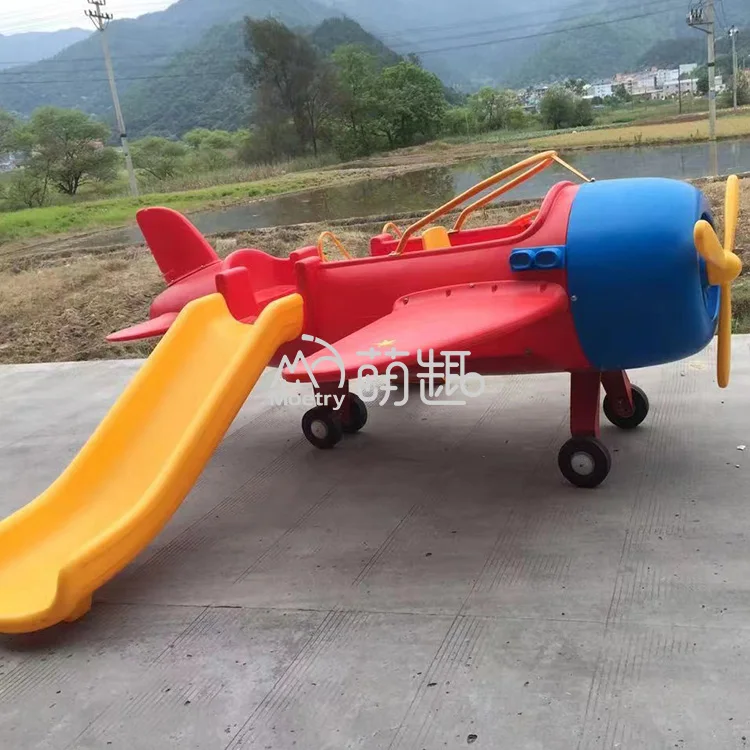 Moetry Kids airplane outdoor playground children helicopter slide for preschoolers plastic play set