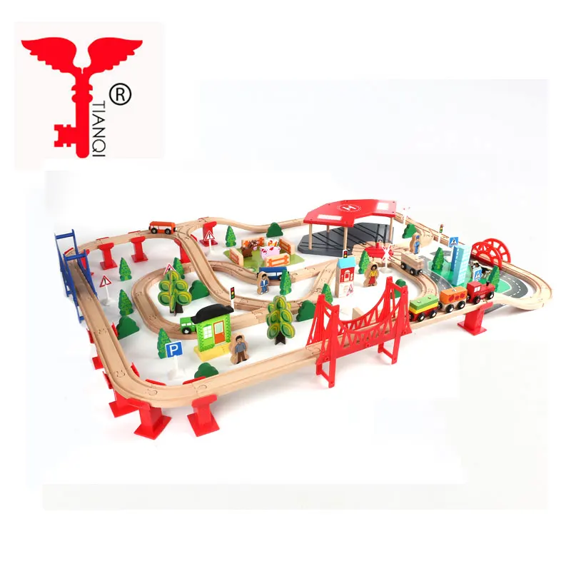 Kids DIY assemble set city car race track railway toy
