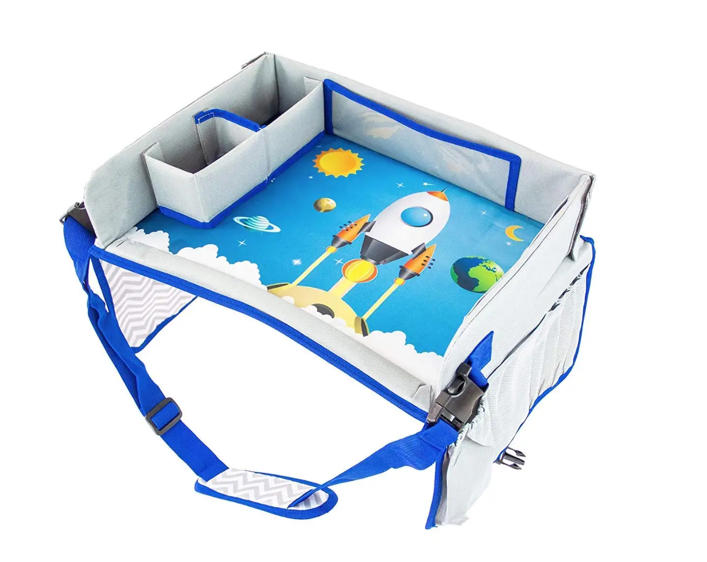 Custom Logo Foldable Kids Travel Seat Toddlers Lap Desk Baby Car Tray With Ipad Tablet Holder