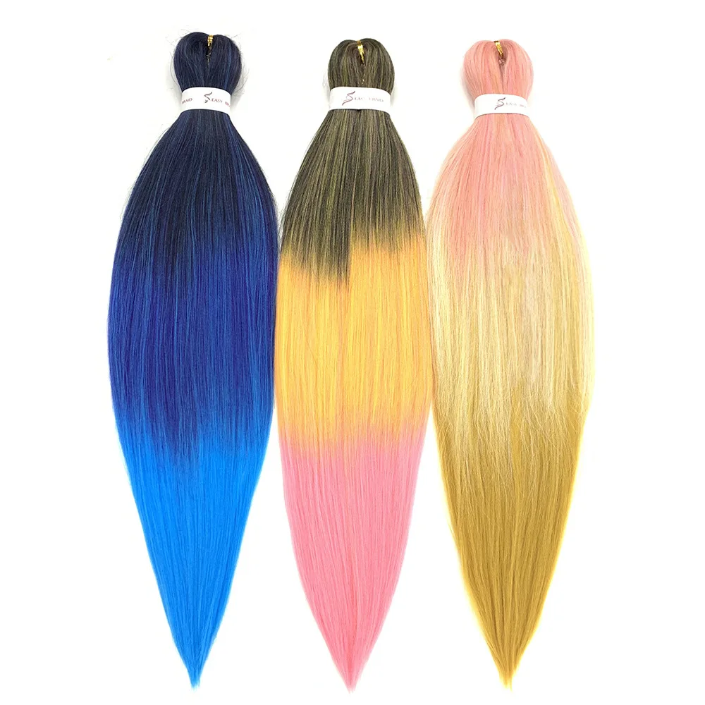 
TKL wholesale cheap synthetic ombre expression pre stretched braiding for black women 