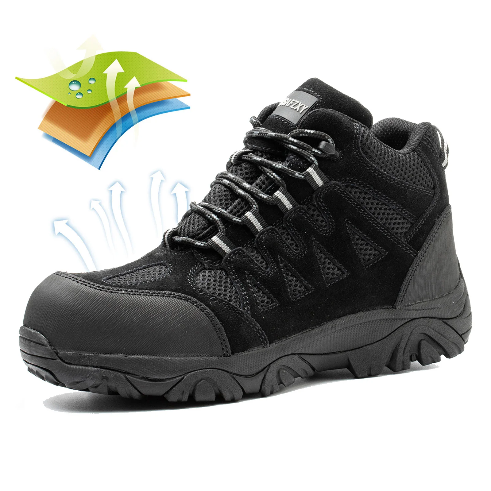 Factory wholesale High Quality Waterproof Camping Mid Ankle Hiking Boots Outdoor Safety Shoes Men Mountaineer Sneakers Shoes
