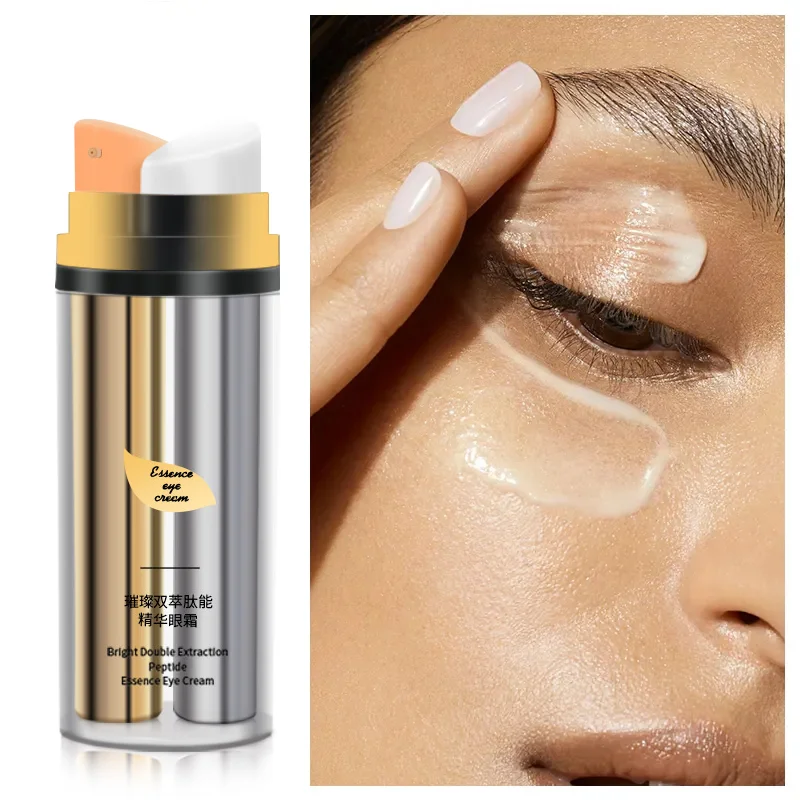 Custom Vitamin B5 Glycolic Acid Hyaluronic Acid Eye Cream Private Label Double Tube Snake Venom Peptide Anti-Wrinkle Eye Cream