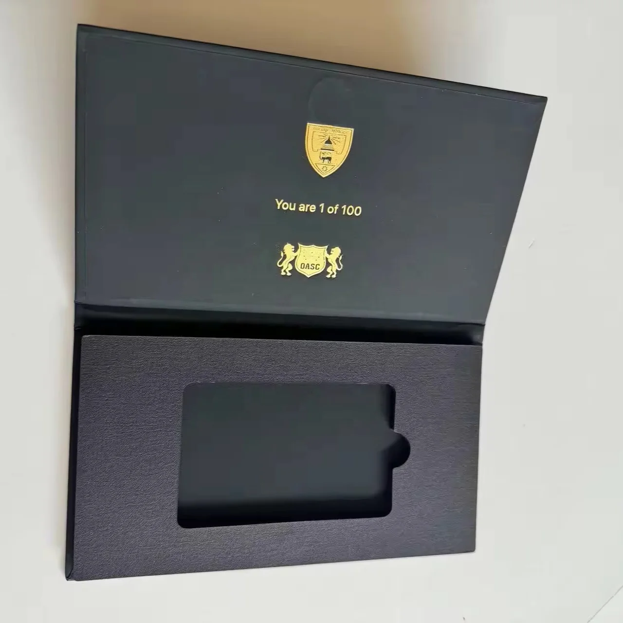 Recyclable cardboard Metal business wedding card holder wallet with metal box Gift cards box packaging boxes