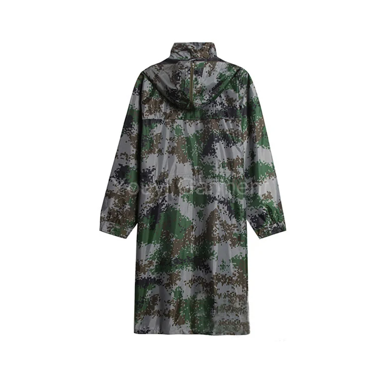 Durable Using Low Price plus size rain coat Camouflage Long Rain Coat For Men