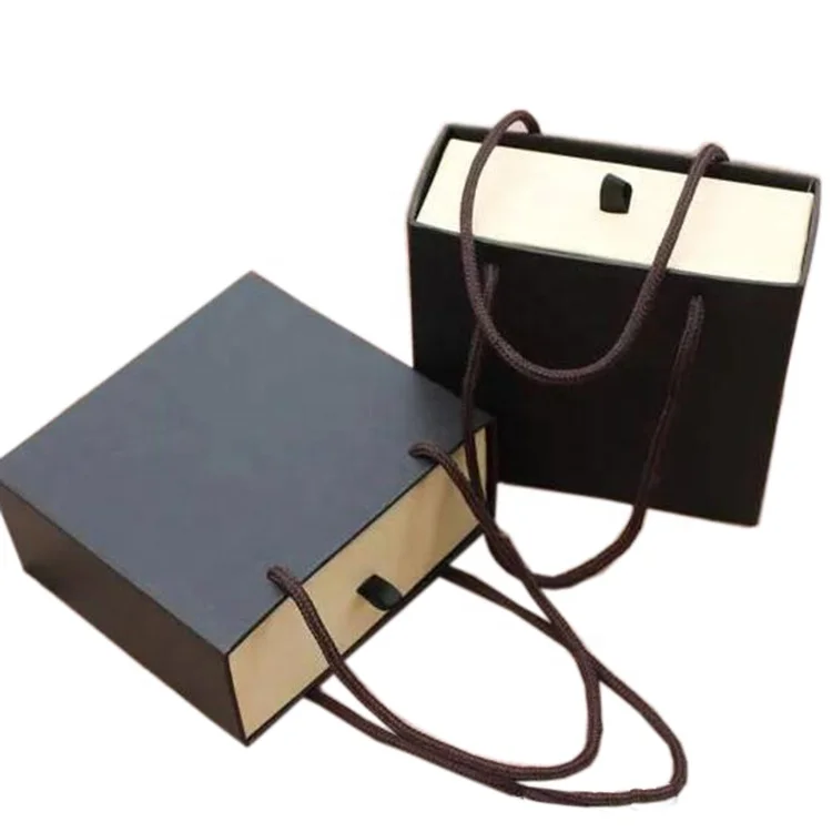 Custom design print product package boxes slide drawer jewelry packaging Christmas gift box with handle