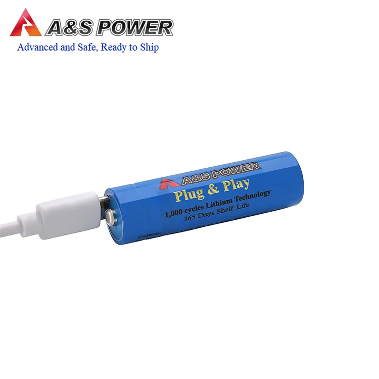 usb rechargeable aa batteries Quick Charge 1.2 Hours 1.5V AA Size 3000mWh Lithium Battery with Micro-USB Charging