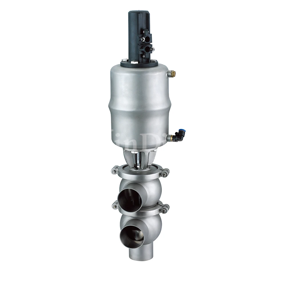 Sanitary reversing valve intelligent divert valve with control unit