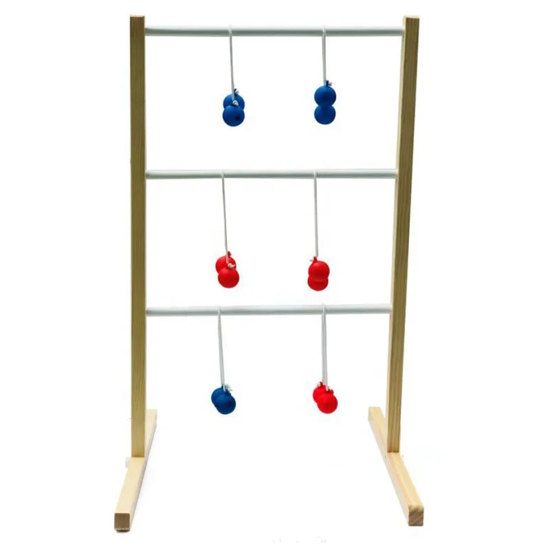 Classic Solid Wood Ladder Golf Ball Toss Game Set For Outdoor Garden Yard Lawn Games