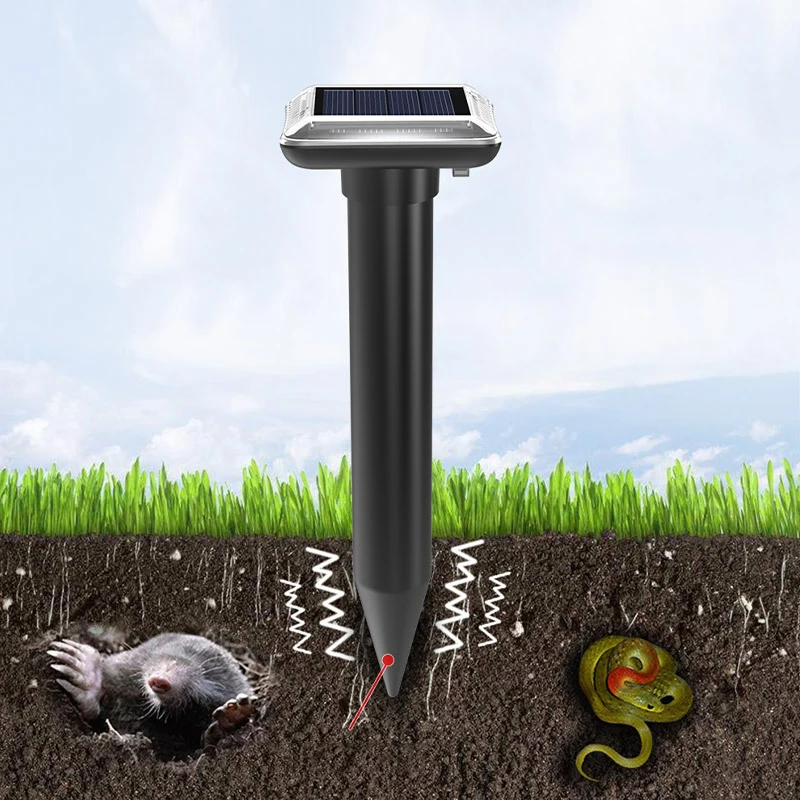 farm alarm light solar outdoor solar mole and snake repeller ultrasonic solar animal repeller