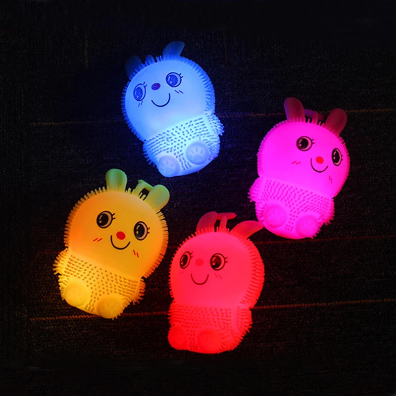 New Style Cute Rabbit Shape Puffer Ball TPR Bunny Sensory Squeeze Toys Decompression Stress Relief Balls