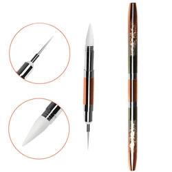 New 2021 Custom Logo gold metal handle wax nail art dotting pencil pen tool gem rhinestones picker dotting pen