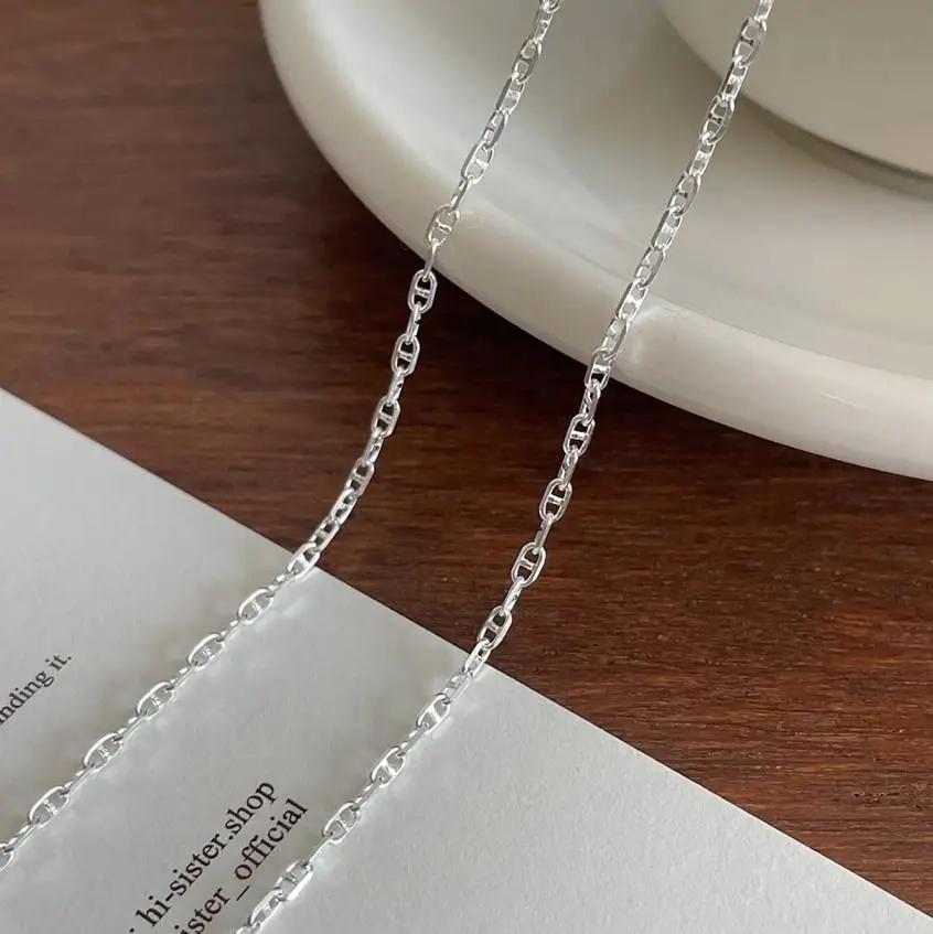 VIANRLA  925 Sterling Silver Chain Necklace Chain for Women Girls Cable Chain Necklace Upgraded Spring-Ring Clasp