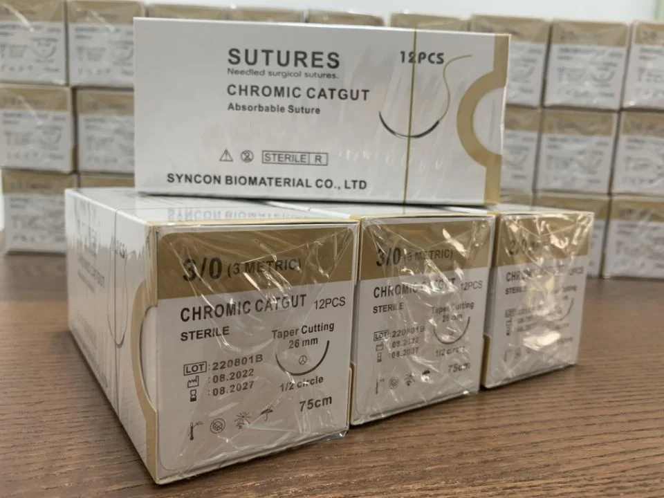 Chinese Manufacturer Medical Sterile Absorbable Chromic Catgut Surgical Sutures Medical Plain Gut 2.0 Surgical Sutures