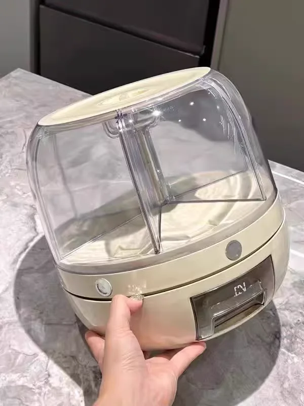 Rmier Rotatable Bean Storage Box Grains Separate Home Damp Proof Rice Tank Countertop Rice Holder Kitchen Dispenser