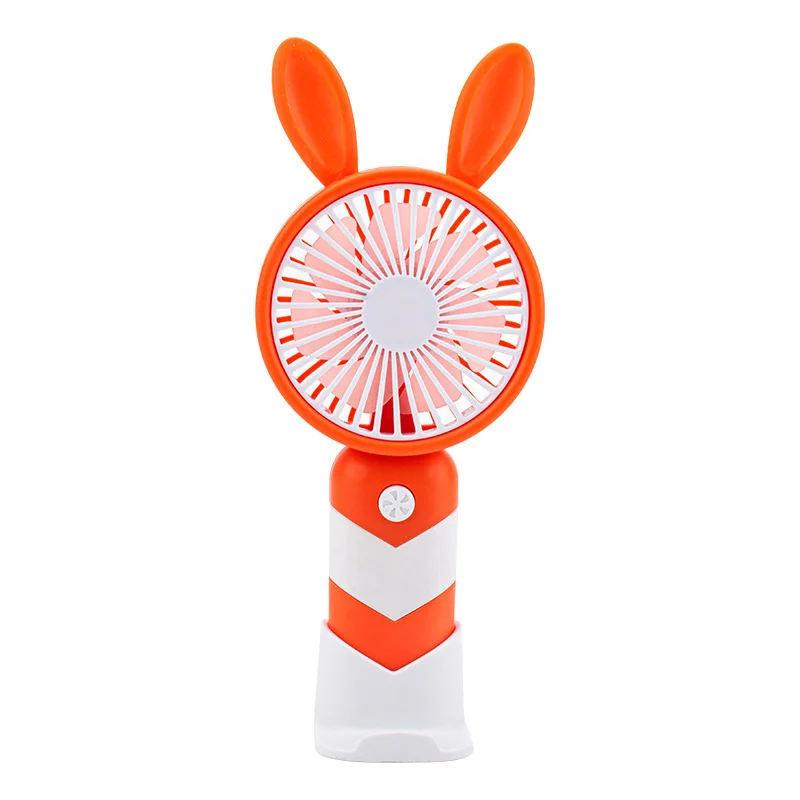 Cartoon Animal Cute Handheld Phone Stand Portable Fan Summer Dormitory Desktop Small Fan USB Charging Handheld Fan