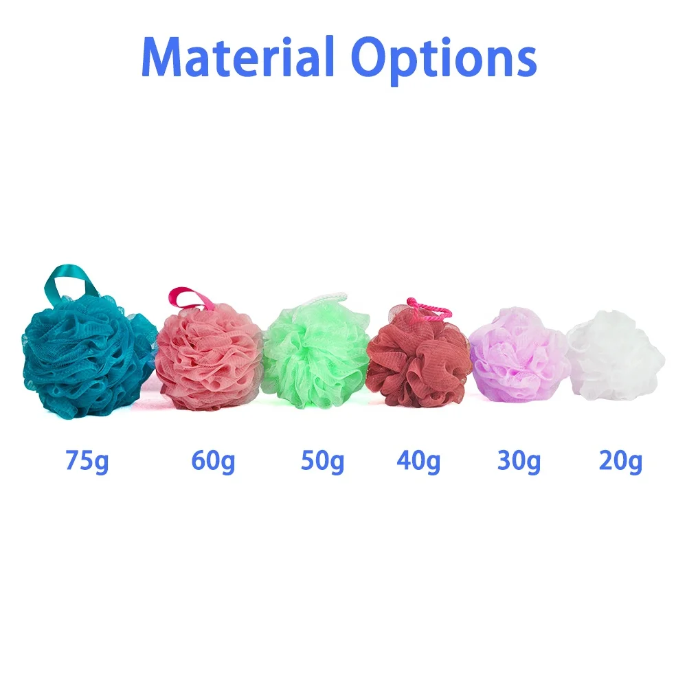 Top Sales Custom Body Scrubber Skin Exfoliating Shower Bathing Sponge for Men and Women Rich Lather Shower Pouf Mesh