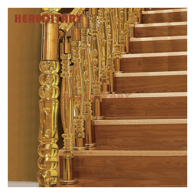 Clear transparent crystal acrylic handrail railing plexiglass acrylic balustrade railing