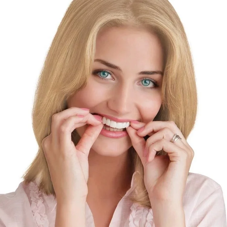 Decorative Denture Customized Label Upper Lower False Teeth Cover Perfect Smile Veneers Comfort Fit Flex Denture Braces