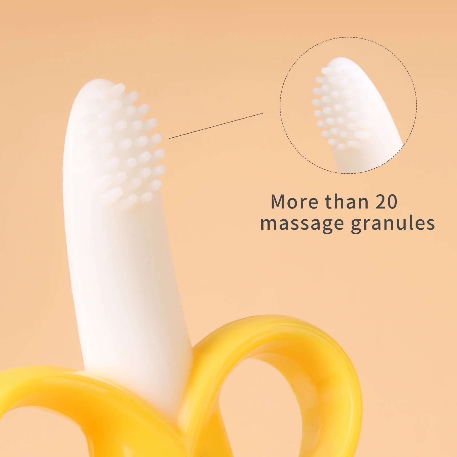 BPA Free Non-toxic Food Grade Silicone Baby Teeth Toy Banana Massage Toothbrush Banana Teeth