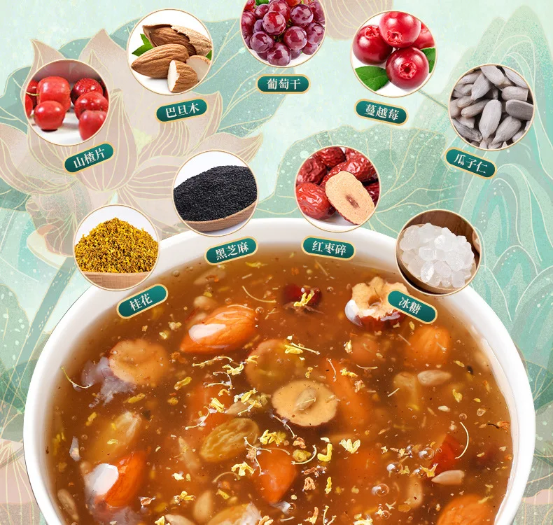 Spot Chia seeds fruit lotus root powder soup fruit lotus root powder fruit nuts lotus root powder