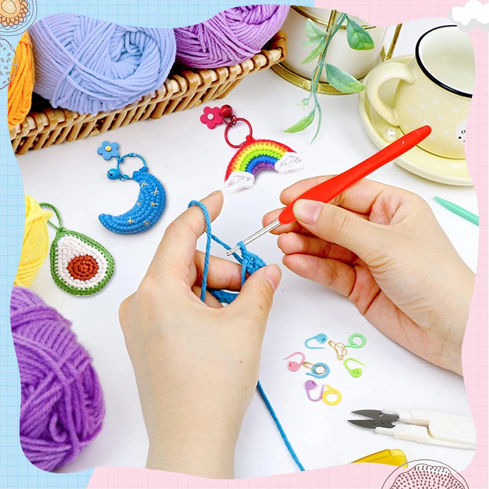 Keychain Cabbage Dog Crochet Kit For Beginners Kids And Adults DIY Knitting Kit With Step-By-Step Video Tutorial