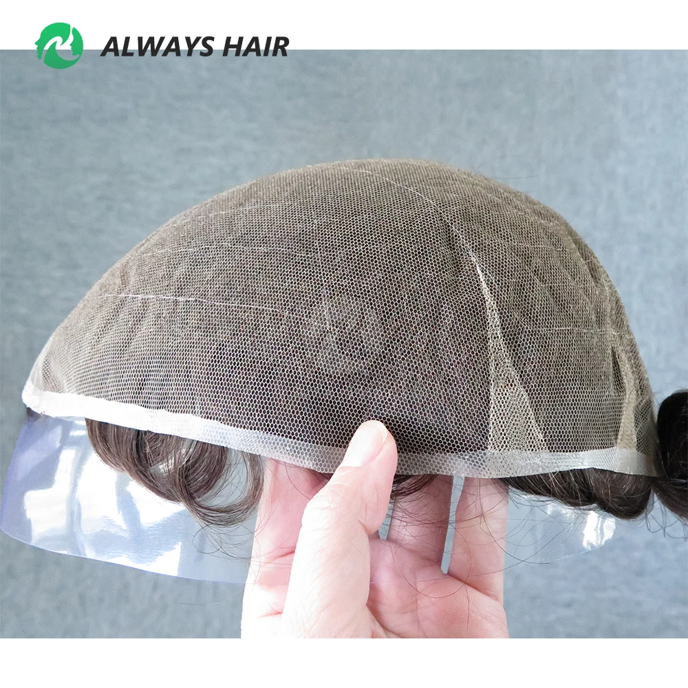 8x10 Dark Brown Full Swiss Lace Human Hair Mens Toupees Lace India Hair Units Natural System