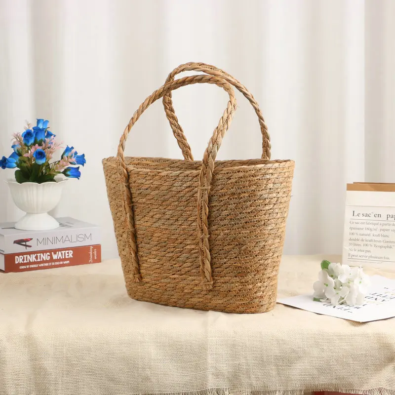 Плетеная соломенная Пляжная Сумка-тоут ручной работы 2023 летних пляжных женских сумок ZEHUI