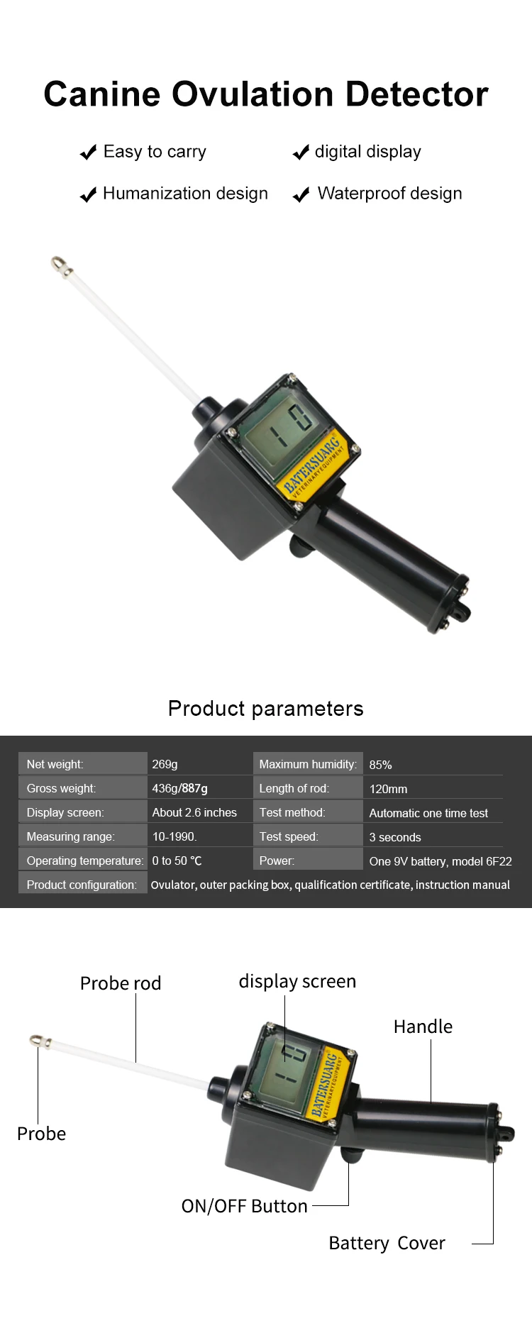 veterinary instrument Canine product Ovulation Detector for canine animal & veterinary needle disposable syringe