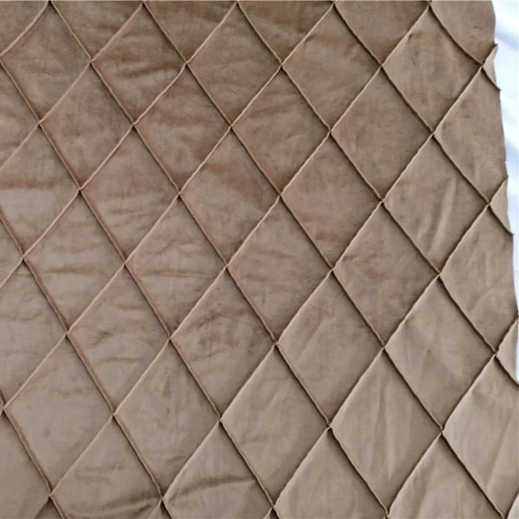 Free Sample 100% Polyester Knitted Ultrasonic Quilting Holland Quilted Velvet Fabric