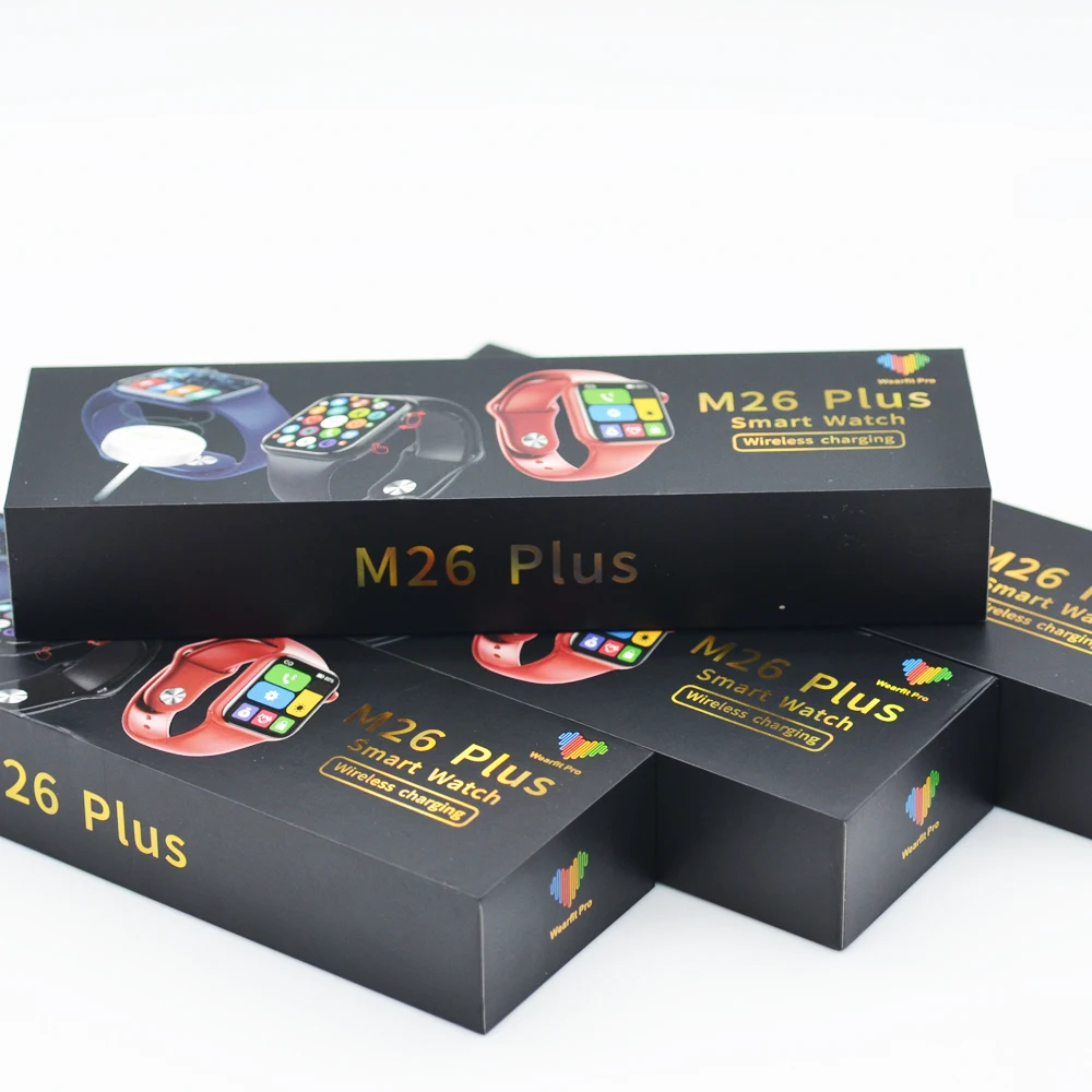 
New M26Plus Smart Watch Wireless Charger 1.77 Inch Full Screen ip68 Waterproof reloj intelligent Watch 6 M26 Plus SmartWatch 