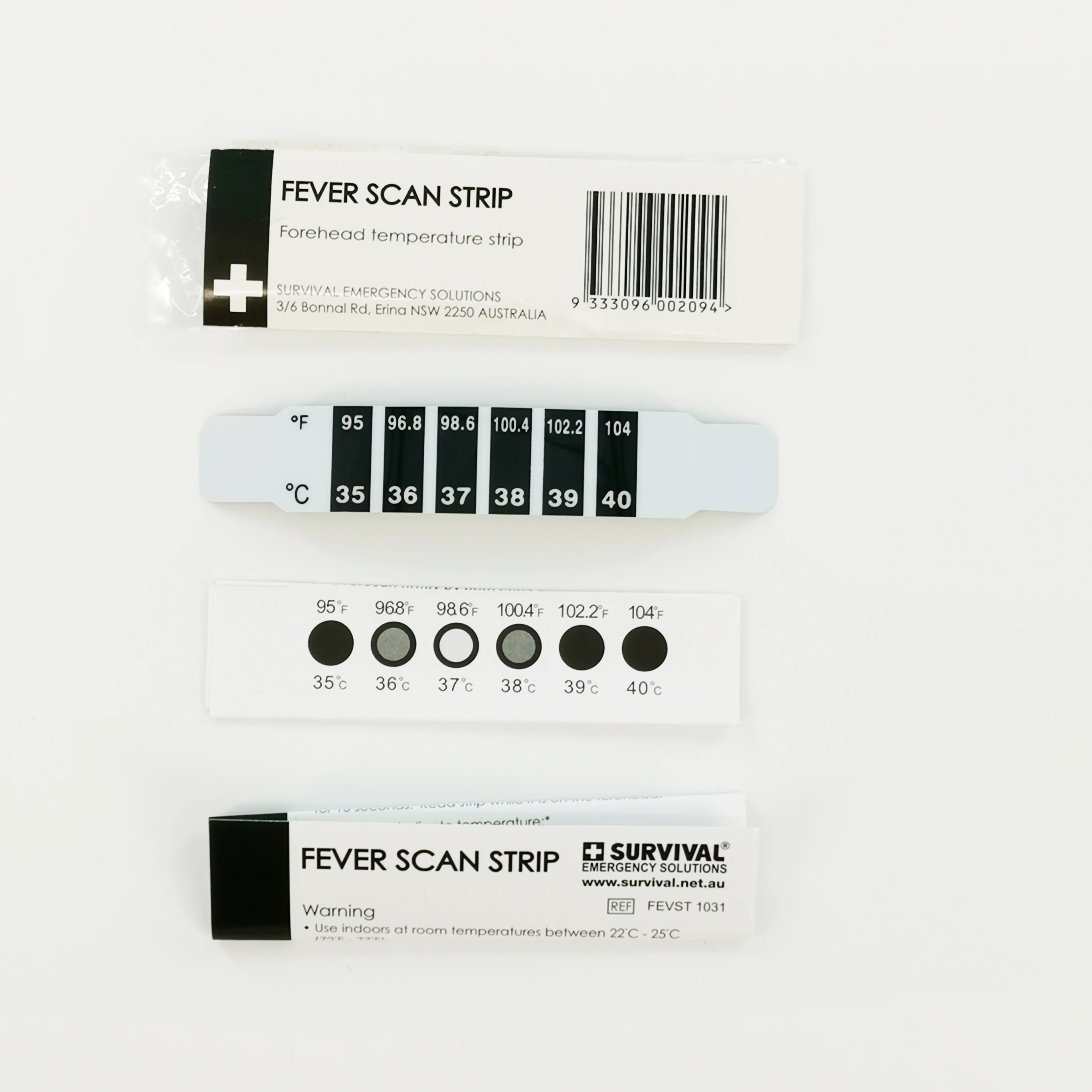 
Trancom first aid products 1031 Fever Scan Strip forehead temperature strips 