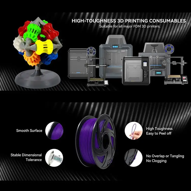 3D Printing Filament Red Copper/Wood/Carbon Fiber 1.75mm/1kg (base material PLA) for 3D Printer refilled ROHS Factory Price