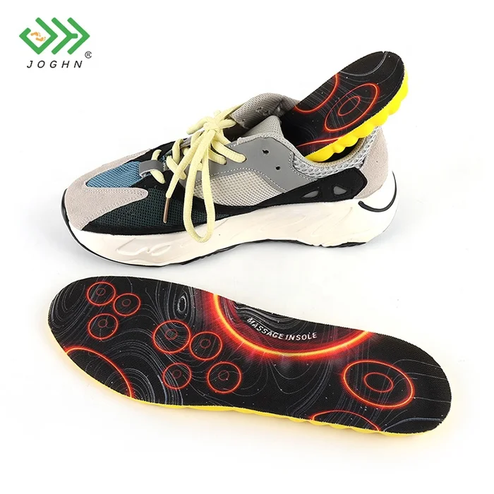 JOGHN Absorb Sweat Thick Pu Sport Running Sportsman Tennis Custom Shoe Insoles Flat Feet Insoles Soft Insole