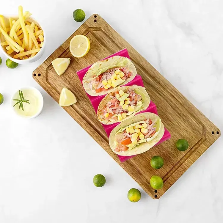 New product ideas 2024 Food Grade Plastic Taco Holder Wave Shapes Pancakes Tray Stand Oven Taco Holder