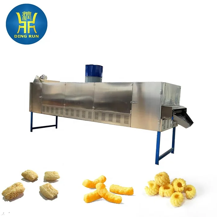 puffs corn stick snack production line plant automatic high efficient puffed snacks food making extruder machine