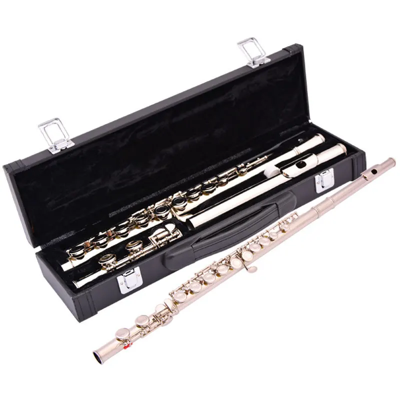 
Accept OEM Instrument Good Quality Professional Silver Plated Flute 
