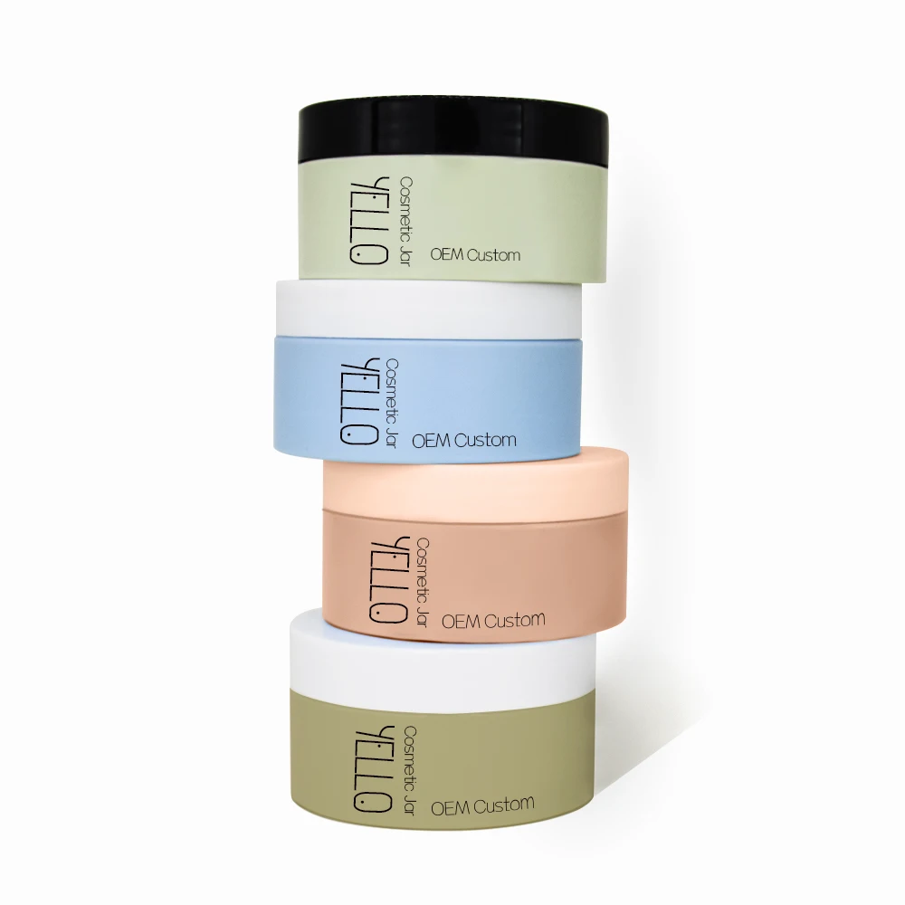 Custom Color Peach Blue Pink Orange Green Black 200ml 250ml 8oz PET Plastic Cosmetic Body Scrub Butter Jar Containers