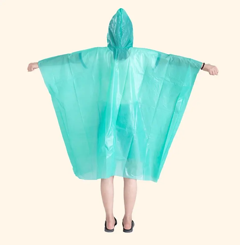 High Quality Thick Promotional Square Disposable Printing Transparent Pe Raincoats