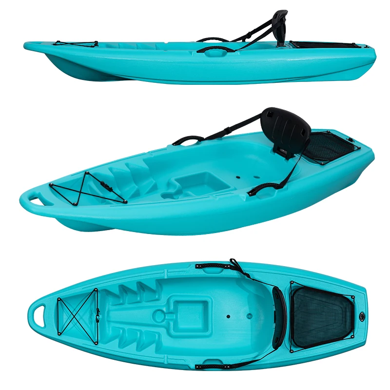 Kuer one person plastic canoe rowing kayak kid blow mold kayaks