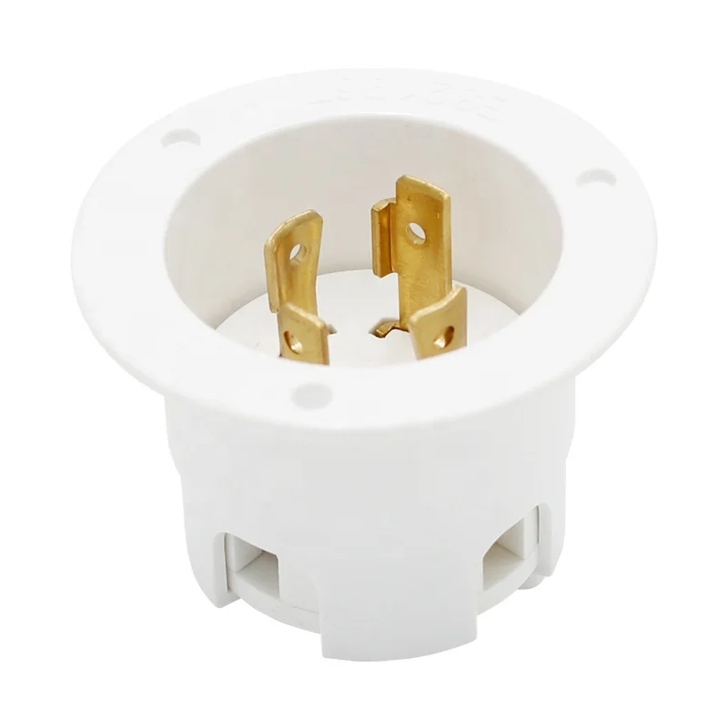 Superior Quality NEMA L14-30P Locking Inlet 4 Prong 125V Industrial Grade Flanged Inlet