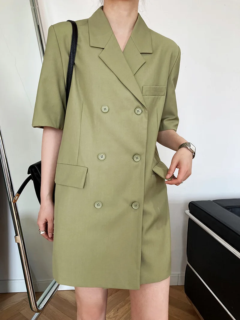 High quality quality women suit dress design ouble-breasted short-sleeved skirt formal suits for women blazer dress