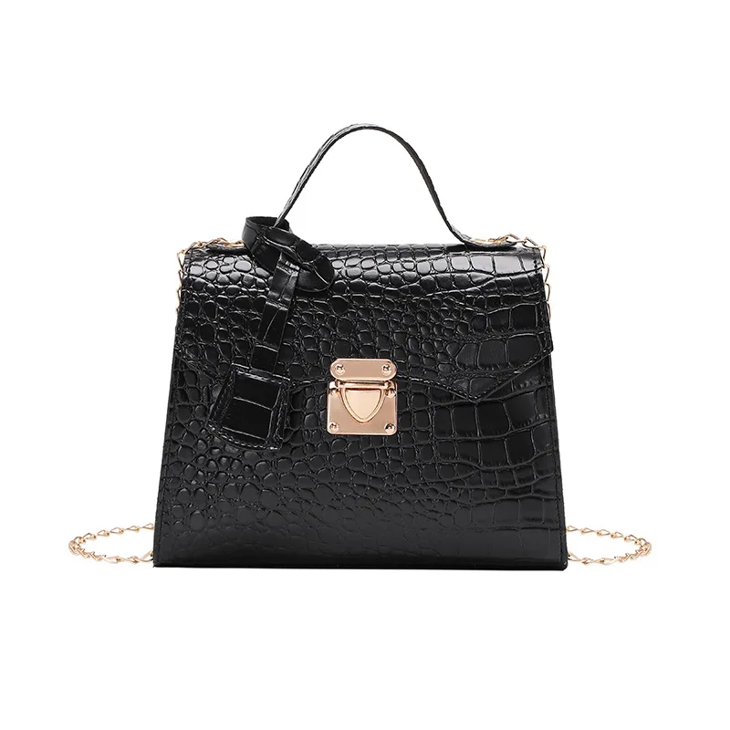 LX167 Wholesale Custom Fashion Crocodile Pattern Small Square PU Leather Handbag Shoulder Bag Women Crocodile Hand Bags