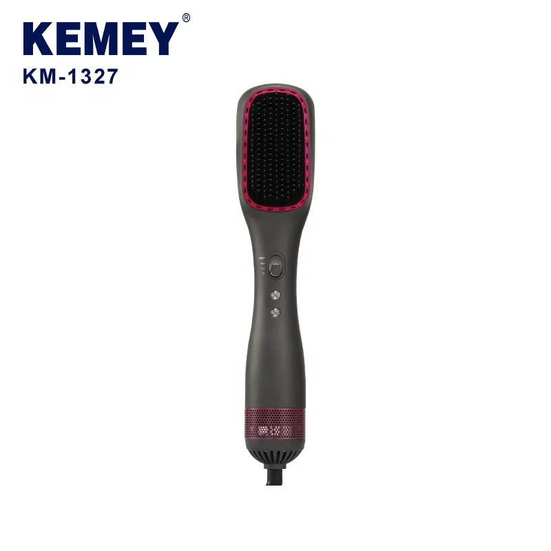 3 gear Multifunctional Hair Dryer Comb Kemey KM-1327 Rapid Heating 450w Blow Hot Air Fancy Hair Dryer Brush