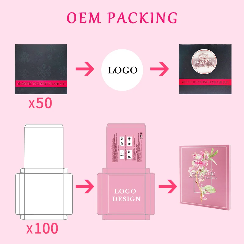 2021 new arrivals dropshipping 3D 3 pairs 8-18mm magnetic eyelashes for beauty