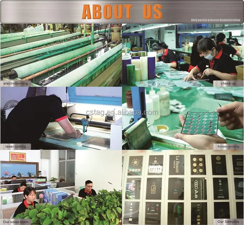 CS Custom Metallic letters labels thin electroform gold nickel 3D logo transfer embossed decals metal stickers with adhesive