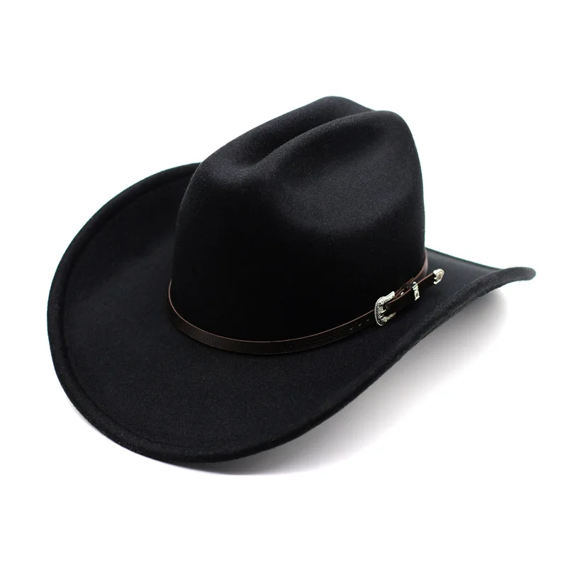 High Quality Vintage Wide Brim Fedora Autumn Winter Jazz Hats Men Women Western Cowboy Felt Cowgirl Princess Unisex Party