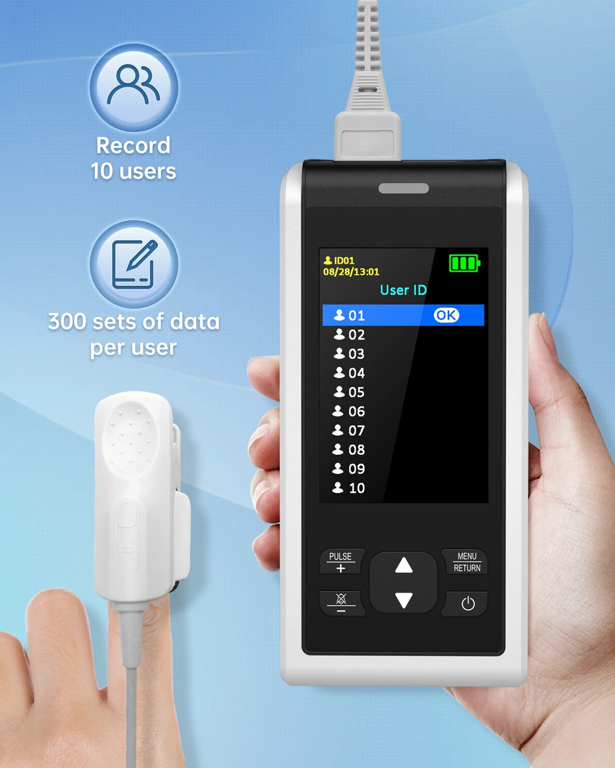 Blue tooth Oximetro spo2 handheld SpO2 medical Pulse Oxi meter for Adult