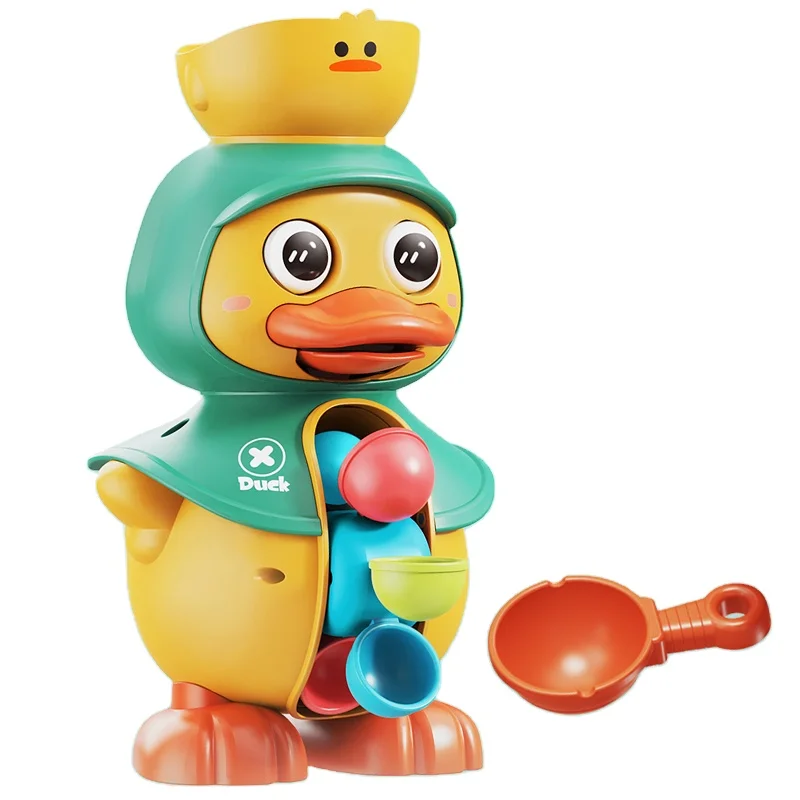 Новое поступление игрушки для водяной ванны желтая утка вращающаяся водяная забавные ванной комнаты