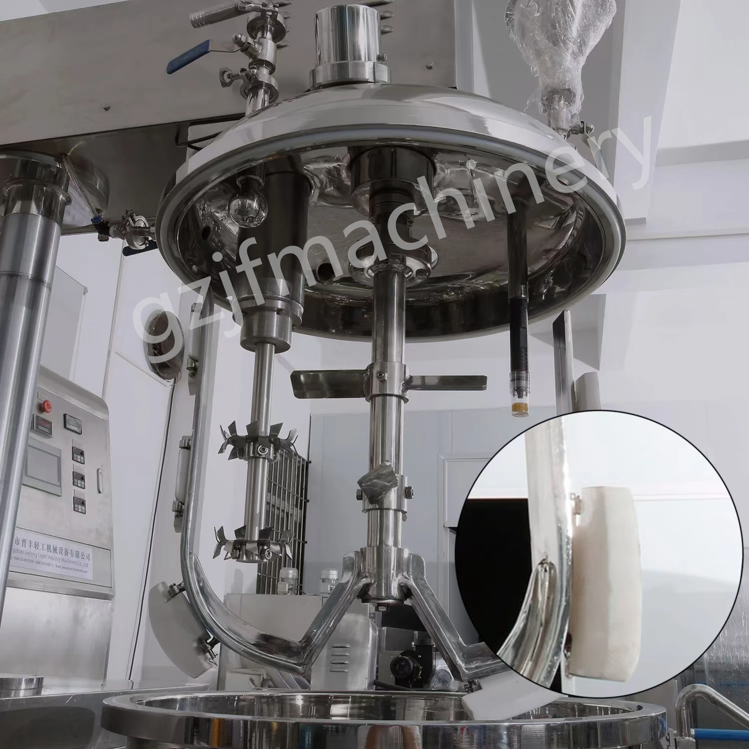 Jinfeng 200l Vacuum Homogenizer Full Line Cream Production Homogenizer Emulsifier Mixer High Shear Vacuum Emulsifier Machine