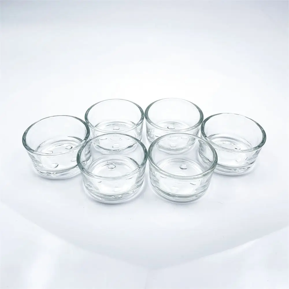 Wholesale Crystal Containers Decorative Round Small Mini Glass Candle Holder for Tealight Candles